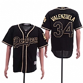 Dodgers 34 Fernando Valenzuela Black Gold Cool Base Jersey Sguo,baseball caps,new era cap wholesale,wholesale hats